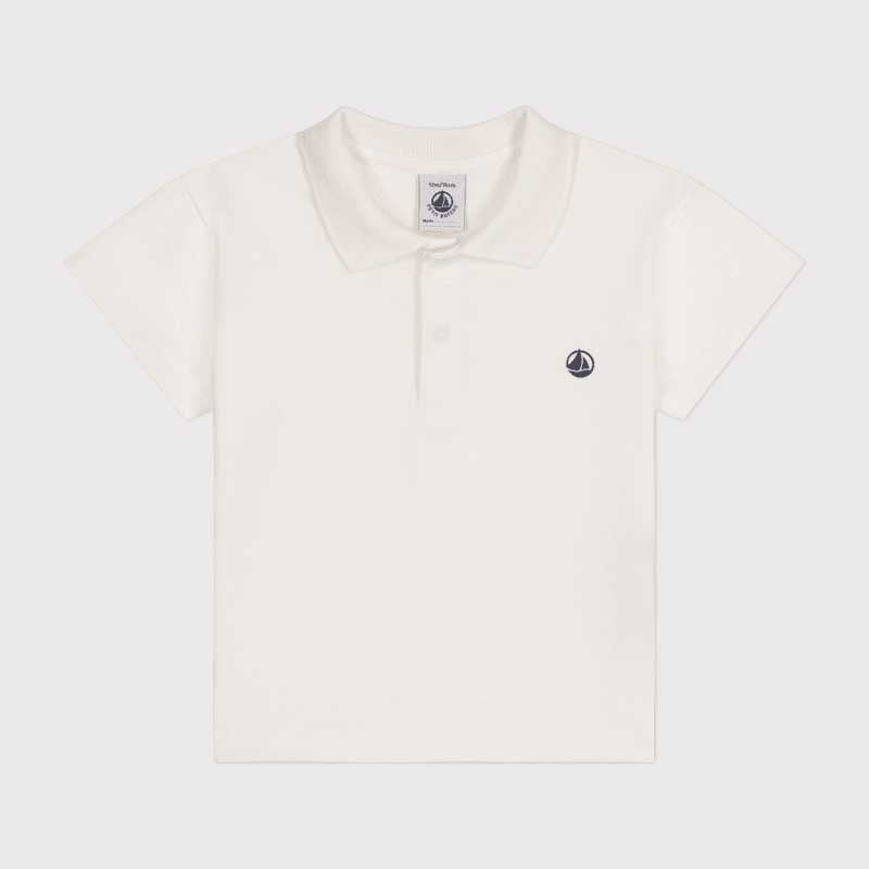 
Short-sleeved jersey polo shirt from the Petit Bateau children's clothing line.
Opening with sna...