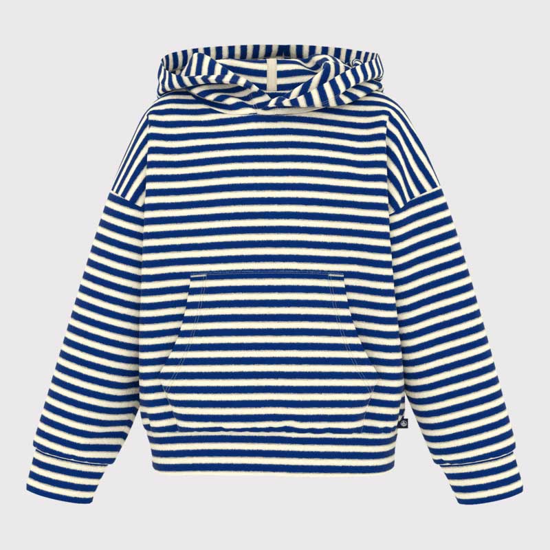 
Striped terry cloth sweatshirt from the Petit Bateau children's clothing line with striped boucl...