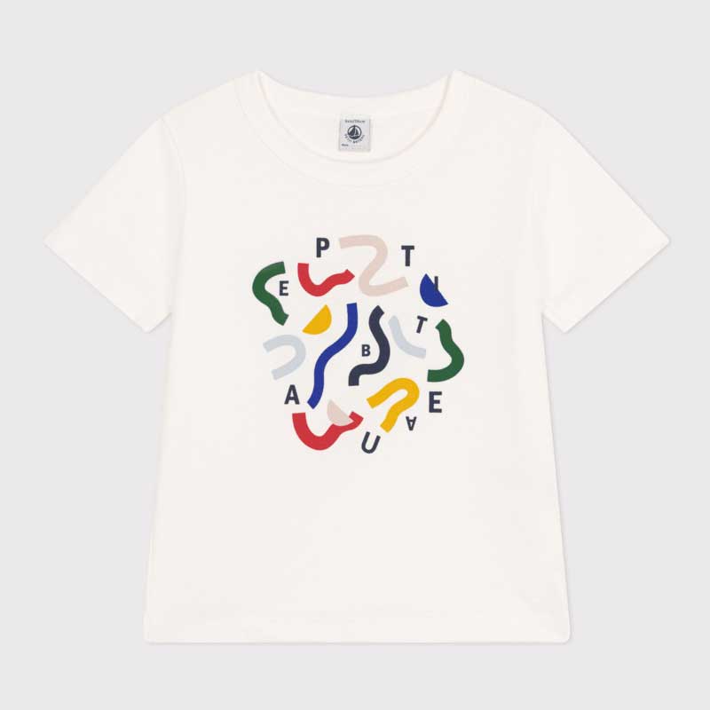 
Short-sleeved jersey T-shirt from the Petit Bateau children's clothing line, classic fit, a basi...