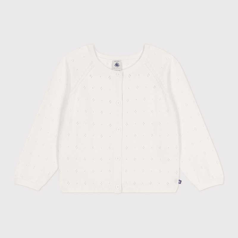 
Cardigan della Linea Abbigliamento Bambina Petit Bateau in maglia 100% cotone lavorata a punto t...