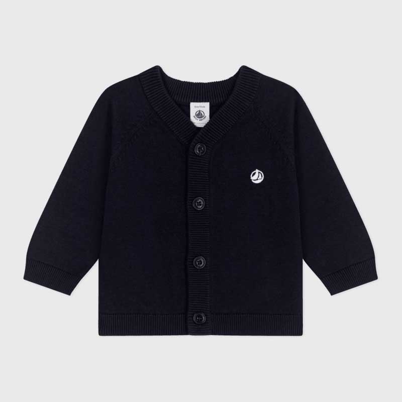 
Cardigan  della Linea Abbigliamento Bambino Petit Bateau in maglia di cotone, un materiale morbi...