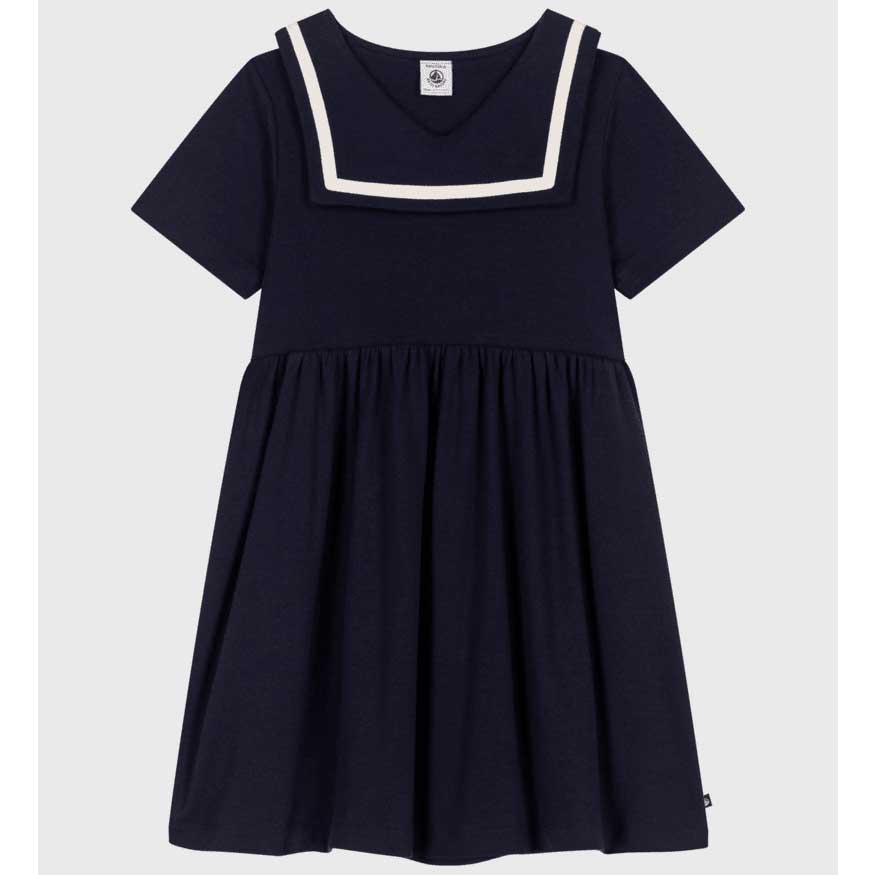 
Abito a T-shirt della Linea Abbigliamento Bambina Petit Bateau dallo stile marinaro in tessuto a...