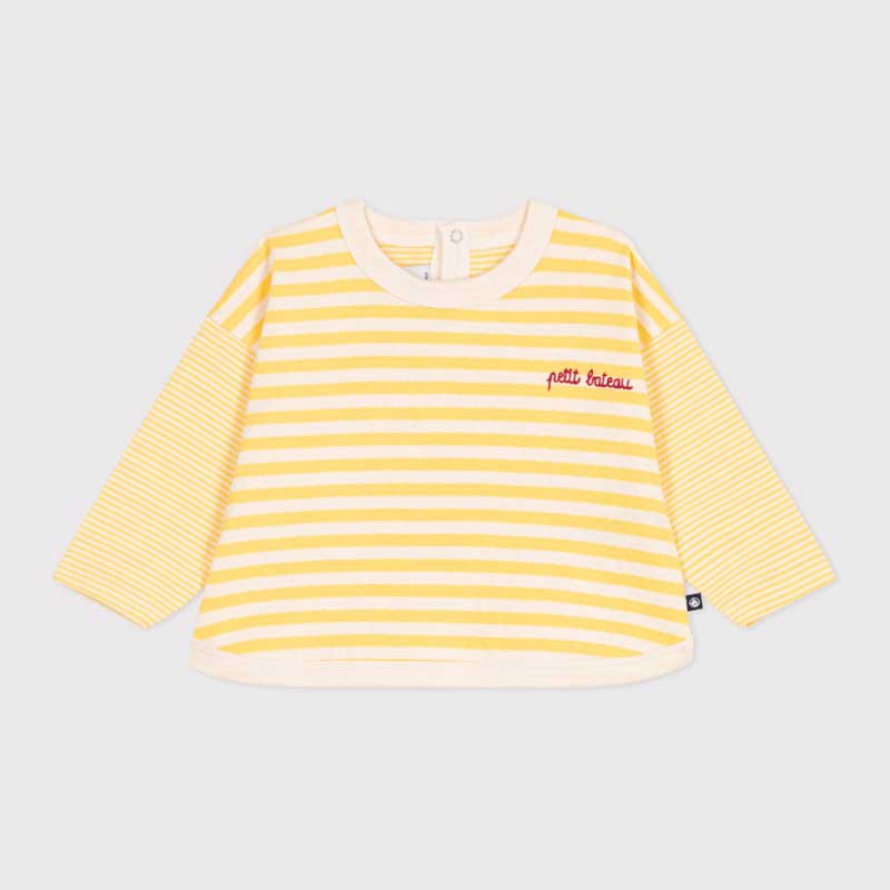 T-shirt  della Linea Abbigliamento Bambino Petit Bateau in tubique, un materiale soffice e comodo...