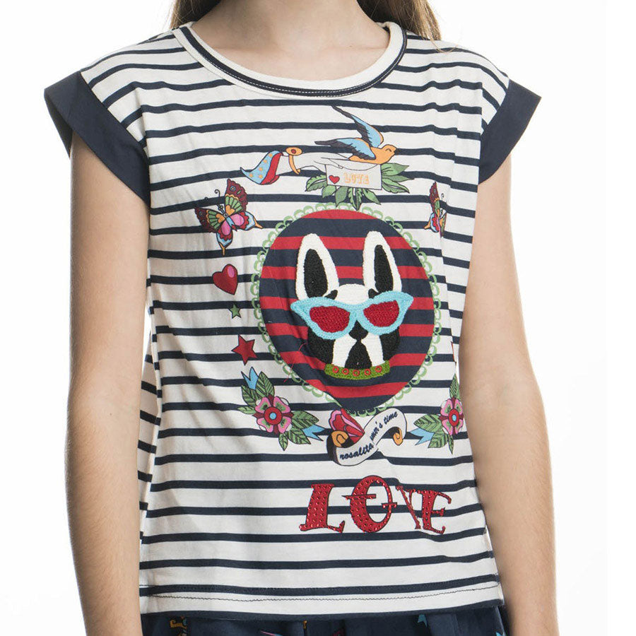 T-shirt de la ligne de vêtements pour fille Rosalita Senoritas, avec dessin coloré
  sur le devan...