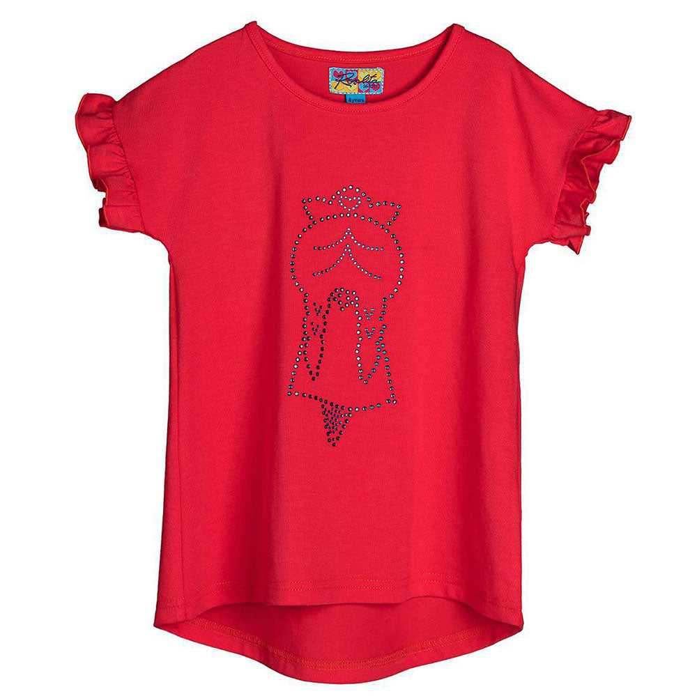 Top de la gamme vêtements fille Rosalita Senoritas, avec des petits volants sur les manches et de...