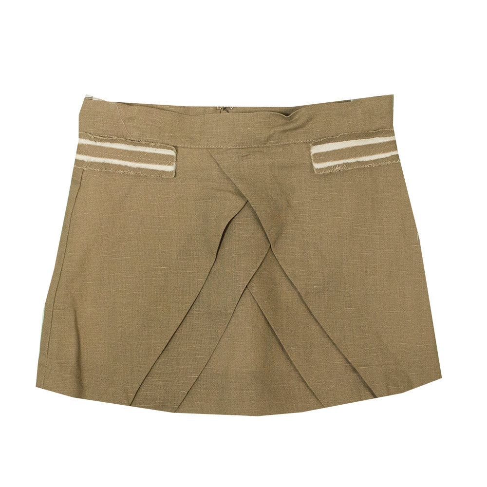 Jupe de la ligne de vêtements pour fille Silvian Heach Kids, unie avec plis sur le devant. Fermet...