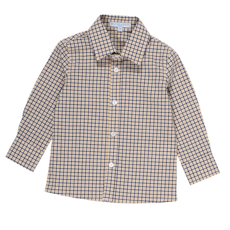 Chemise de la ligne vêtements enfant Silvian Heach Kids ; manches longues, motif à carreaux, coup...