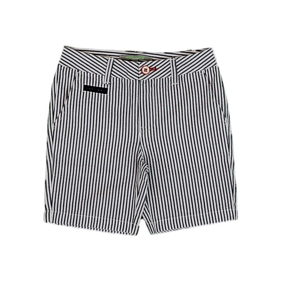 Bermuda de la ligne vêtements enfant Silvian Heach Kids ; modèle cinq poches,
  tissu léger à mot...
