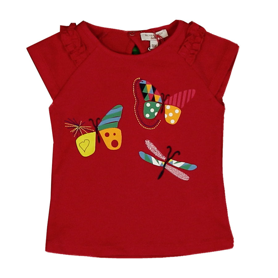 T-Shirt de la ligne vêtements fille Silvian Heach Kids, avec manches courtes froncées et applicat...