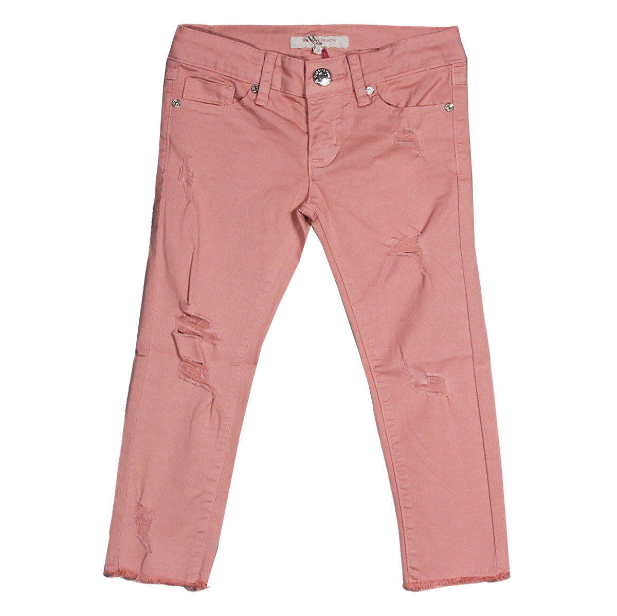 Pantalon de la ligne vêtements fille Silvian Heach Kids, courts à la cheville.
Effilochés en bas ...