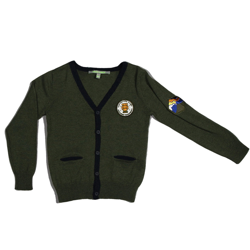 Cardigan de la ligne vêtements enfant Silvian Heach Kids, uni avec
  les finitions du col et de l...