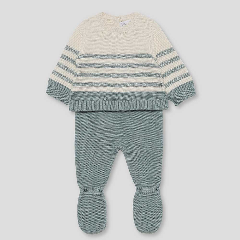 Accogli il tuo piccolo con questo set maglione e pantalone, perfetto per tenere al caldo durante ...