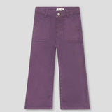 Pantaloni larghi violetto con tasche anteriori, stile comodo e moderno per bambina