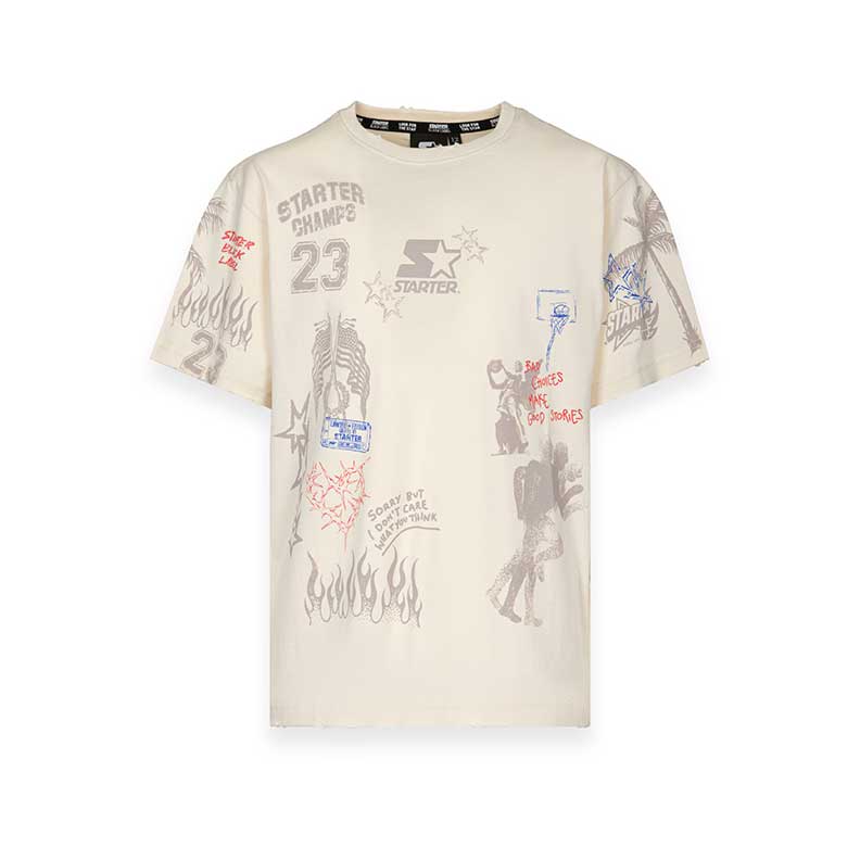 
T-shirt de la ligne de vêtements pour enfants Starter, avec un motif all-over dans des tons doux...