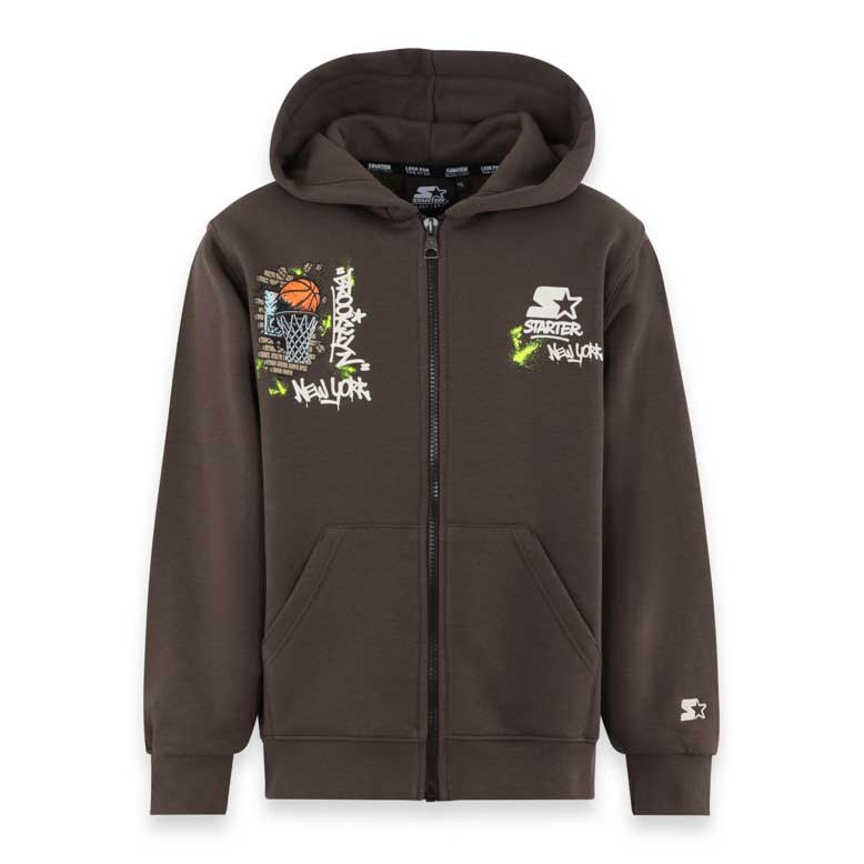 Questa felpa con cappuccio e chiusura full zip è ideale per accompagnare i tuoi bambini durante l...