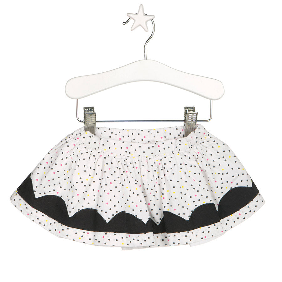 Jupe de la ligne de vêtements pour fille Tuc Tuc, modèle large avec motif à petits pois multicolo...