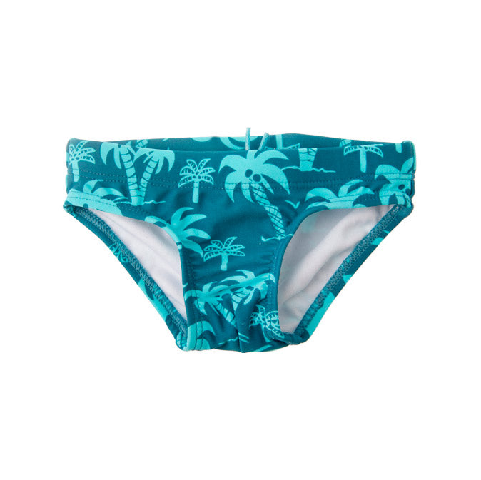 
  Slip mare della linea abbigliamento bambino Tuc Tuc, con fantasia tropicale su fondo
  azzurro...