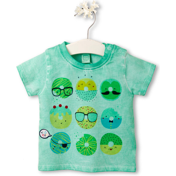 T-shirt à manches courtes de la ligne de vêtements pour enfants Tuc Tuc, en coton flammé
  avec d...