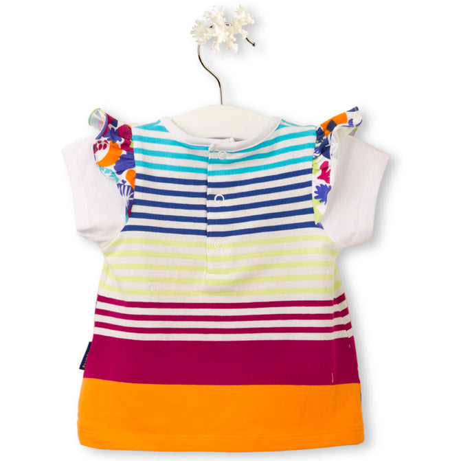 T-shirt de la ligne vêtements fille Tuc Tuc, avec bouton-pression au dos et volant sur les bretel...