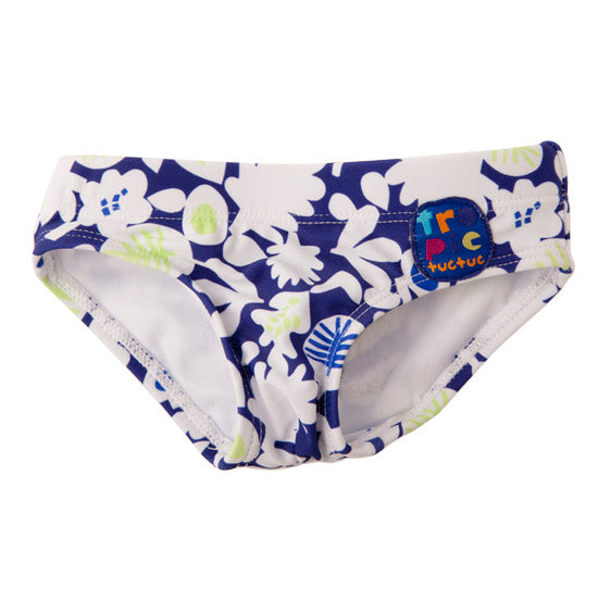 Slip de bain de la ligne vêtements enfant Tuc Tuc, avec motif tropical intégral.
Compostion : Ext...