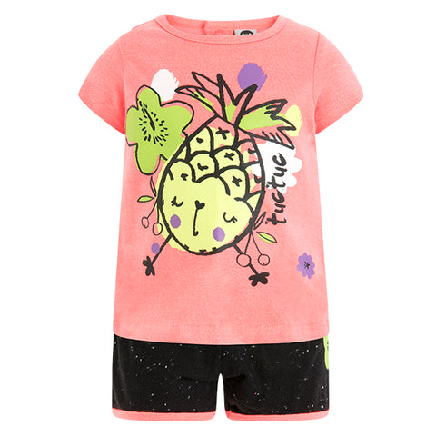 T-SHIRT + PANTALONCINI CORTI JERSEY FRUIT FESTIVAL - TUC TUC - Sesso: Bambina - Colore: uni - Stagione: Primavera-Estate