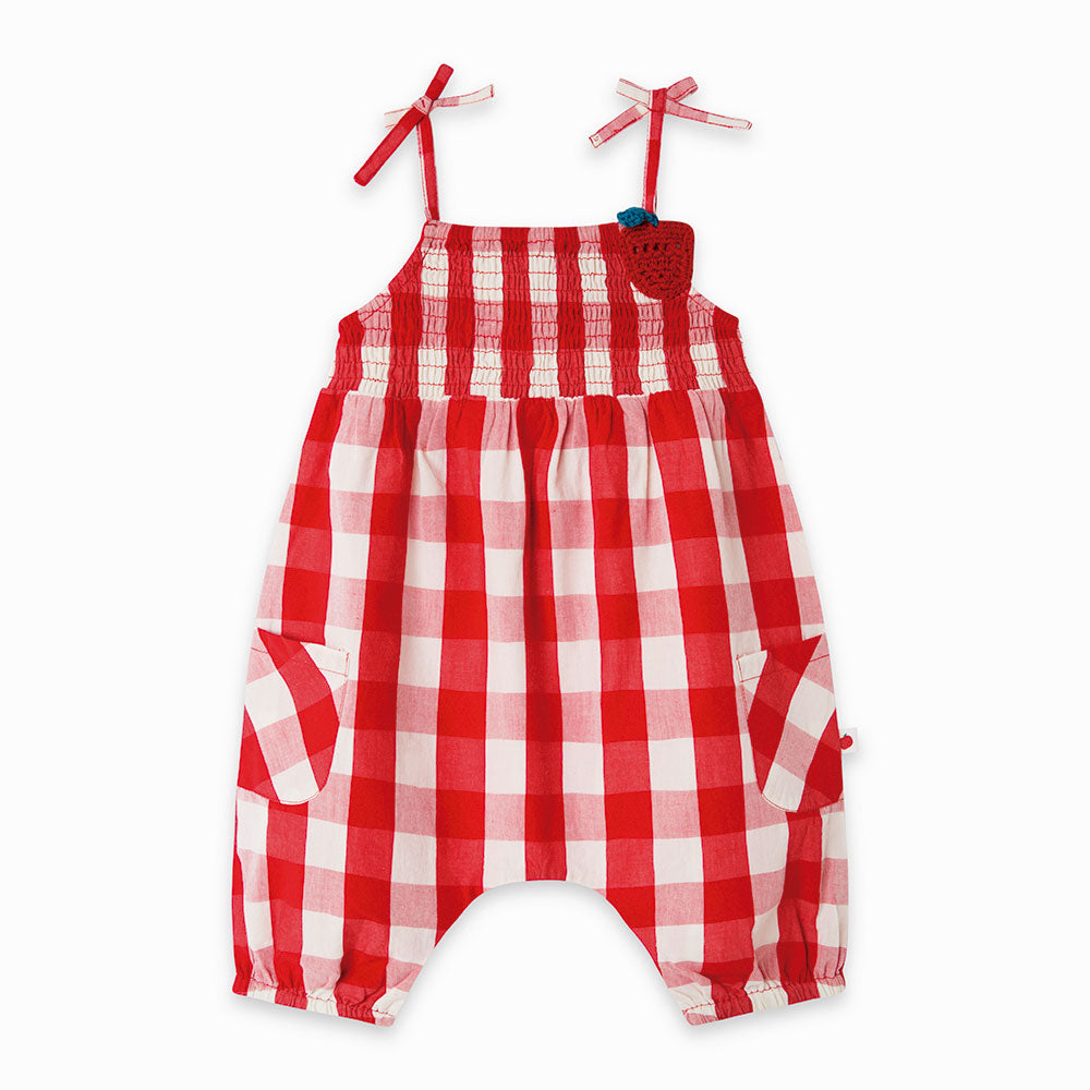 Combinaison de la ligne Vêtements Fille tuc Tuc avec fines bretelles et smocks sur le haut ; peti...