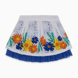 JUPE EN TOILE DE COTON ET TULLE