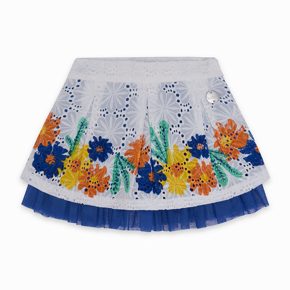 Jupe de la Ligne Vêtements Fille Tuc Tuc en tissu ajouré avec des dessins colorés sur le fond et ...