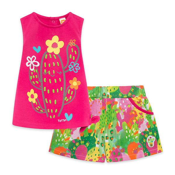 
  Two-piece suit from the Tuc Tuc Girl's Clothing Line, Funcactus collection
  composed of tank ...