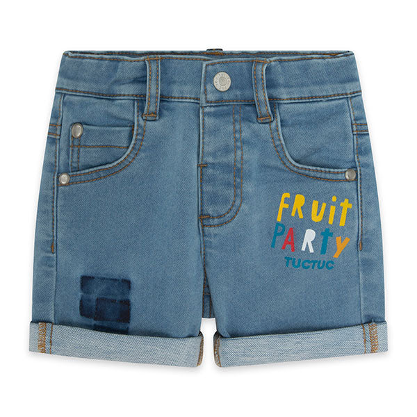 Short en jean de la ligne Vêtements Enfant Tuc Tuc, collection Fruitty Time, avec revers au bas e...