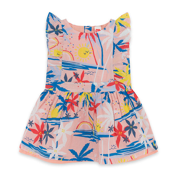 Robe de la Ligne Vêtements Fille Tuc Tuc, collection enjoy the sun, avec
  motif tropical sur fon...