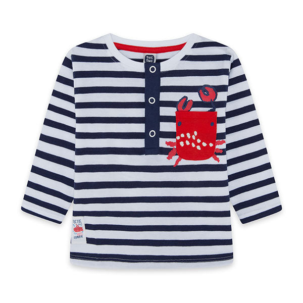 T-shirt à rayures de la Ligne Vêtements Enfant tuc Tuc, collection Red Submarine,
  avec petite p...
