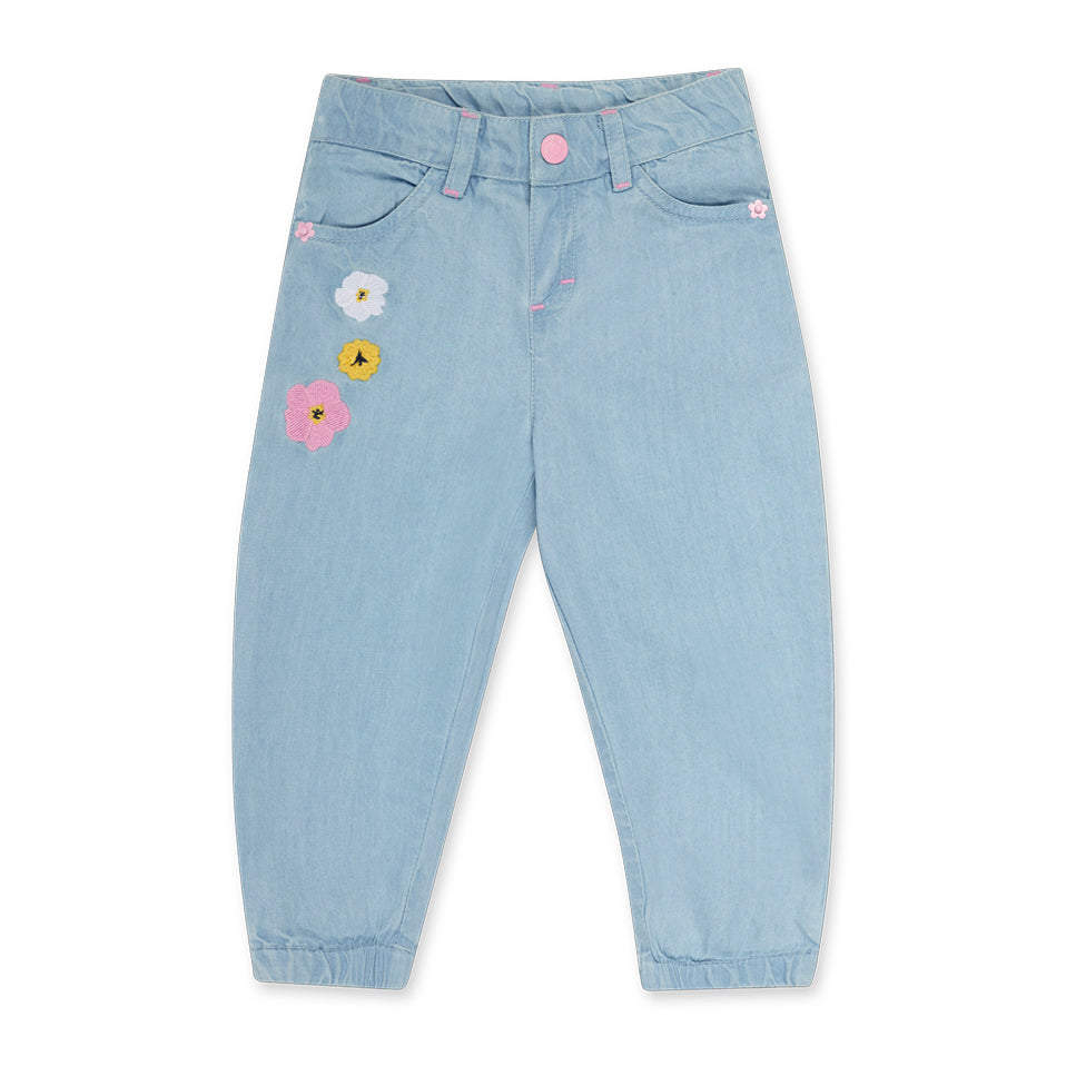 Pantalon jean de la Ligne Vêtements Fille Tuc Tuc, avec élastique à la taille et lavage clair.Com...