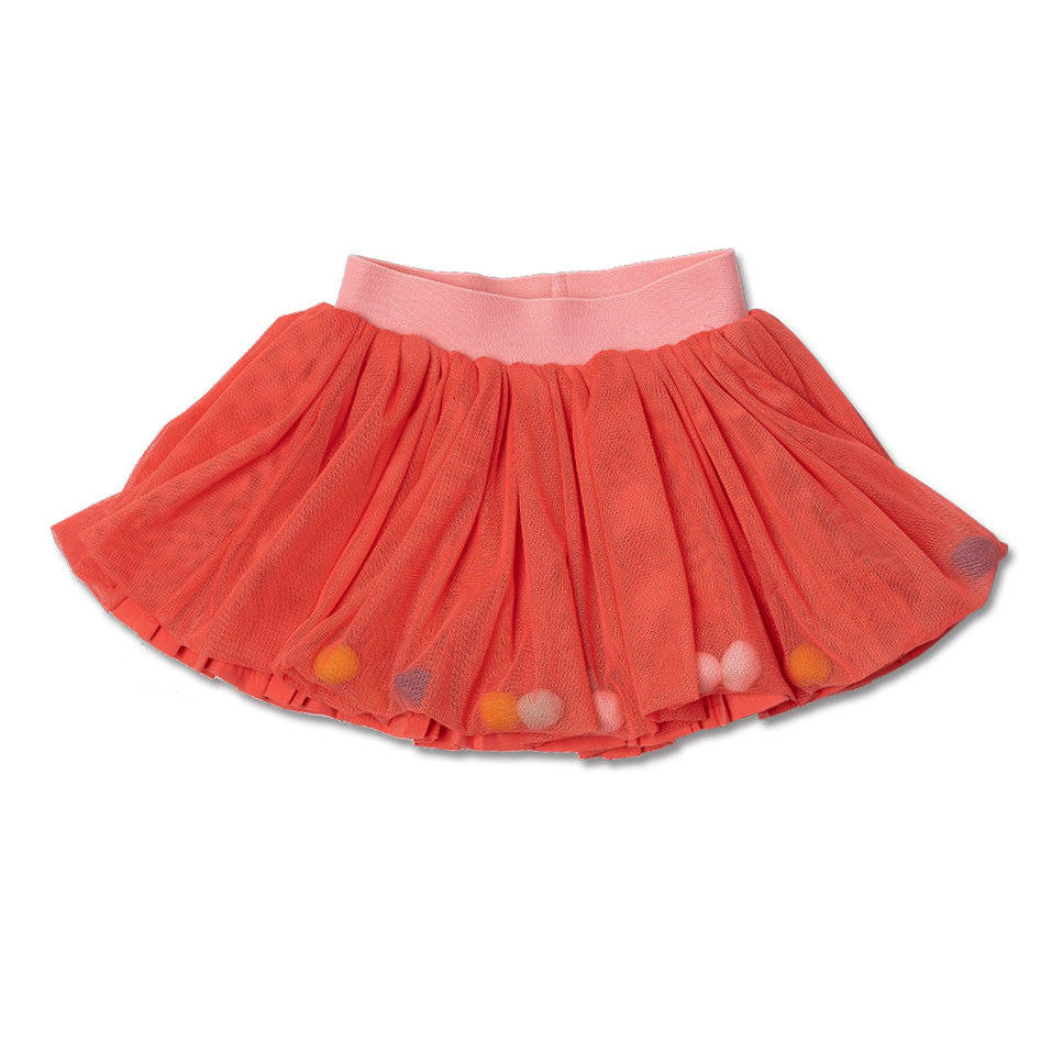 Gonna in tulle della Linea Abbigliamento Bambina Tuc Tuc con pon pon all'interno della balza.
Com...