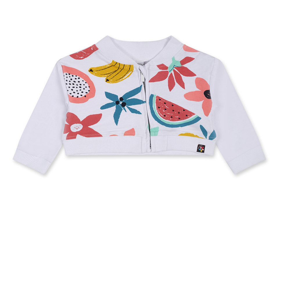 Giacca en molleton de la Ligne Vêtements Fille Tuc Tuc avec fermeture éclair, motif de fruits col...