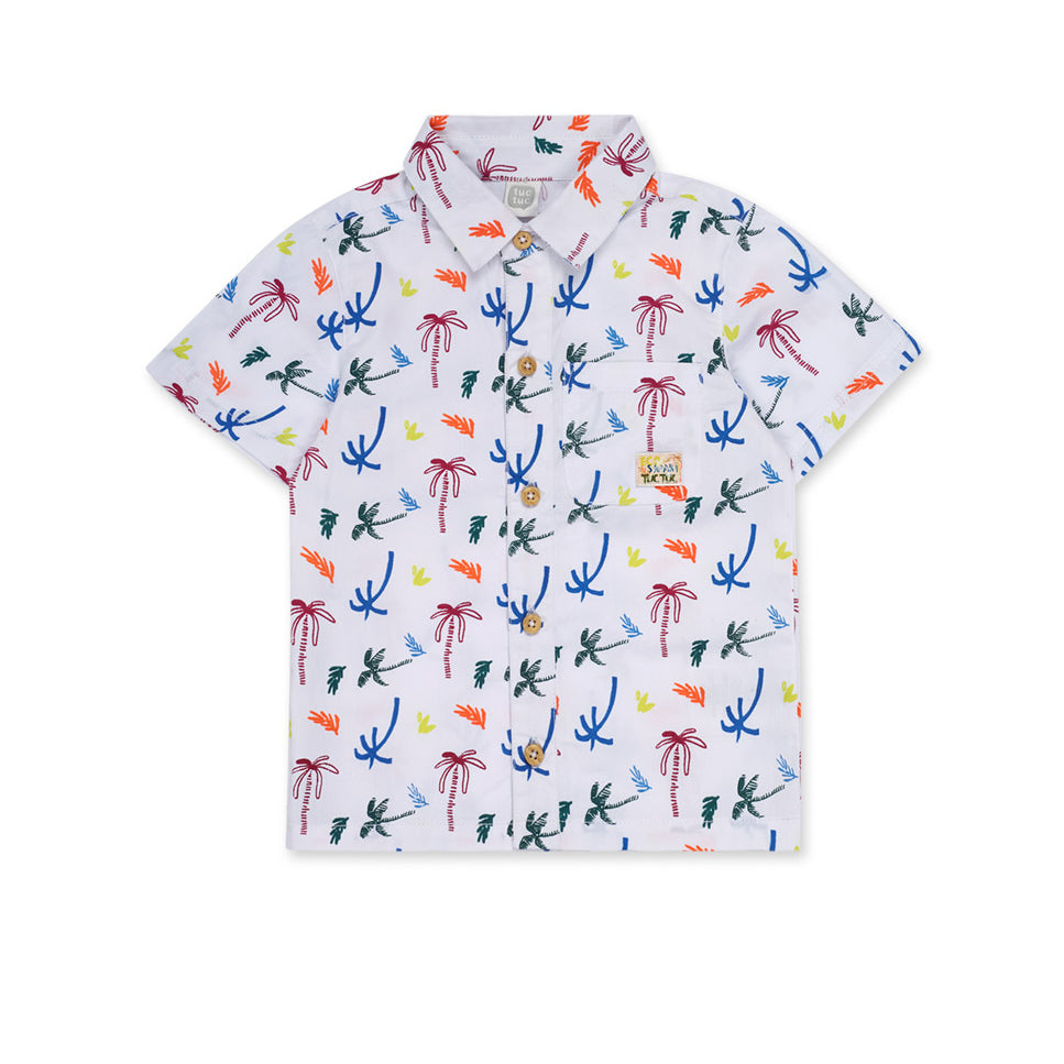 Camicia della Linea Abbigliamento Bambino Tuc Tuc, in popline, con maniche corte e taschino sul d...