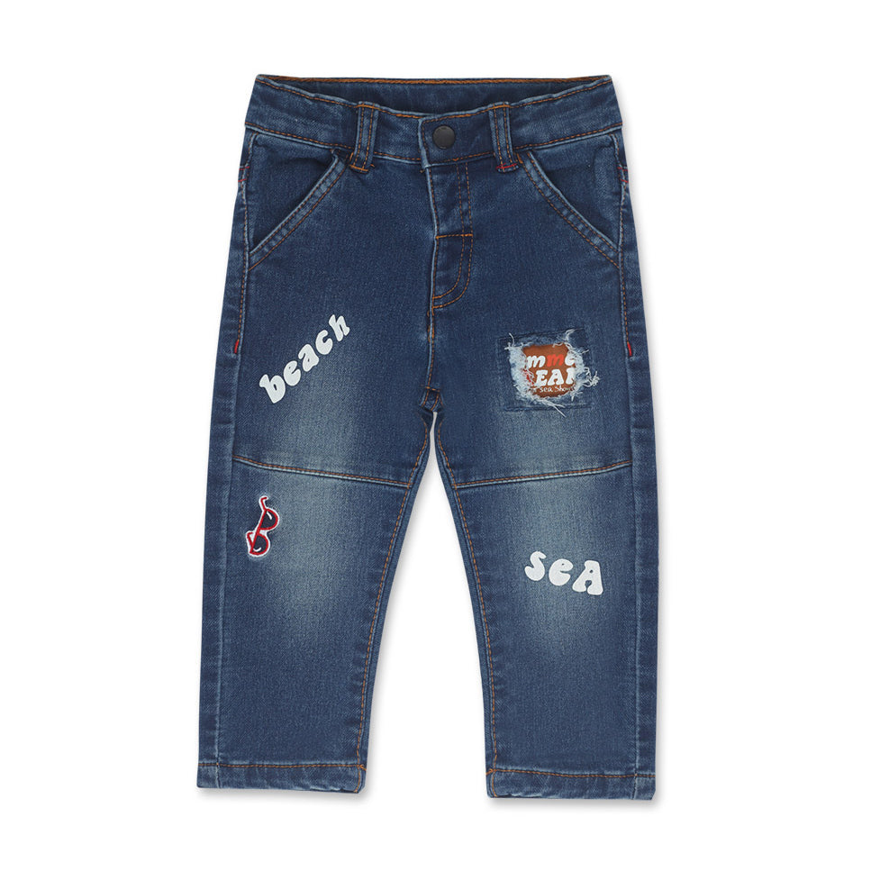 Jeans de la ligne Vêtements Enfant Tuc Tuc, avec taille réglable à la taille et applications en t...