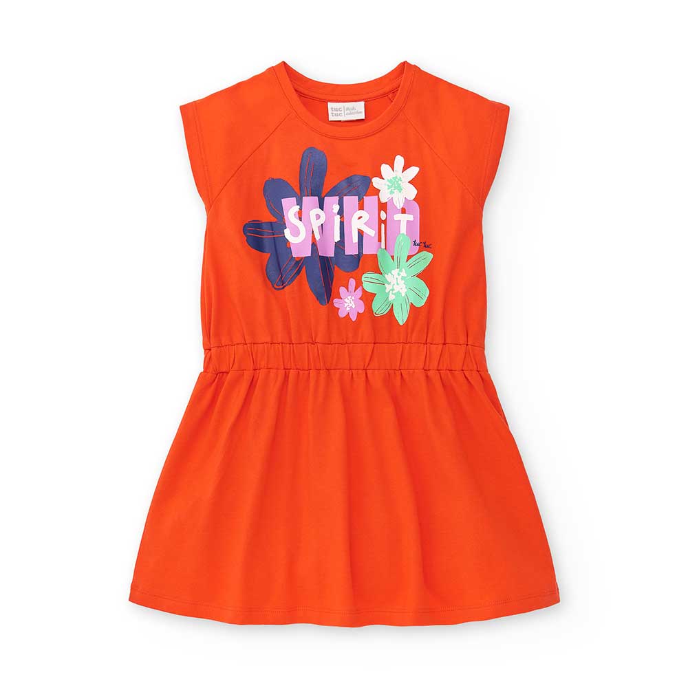 Robe de la ligne Vêtements Fille Tuc Tuc, avec élastique à la taille et impression multicolore su...