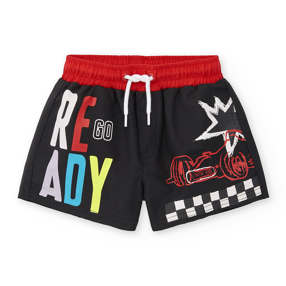 Maillot de bain de la Ligne Vêtements Enfant Tuc Tuc, avec un motif multicolore intégral.Composit...