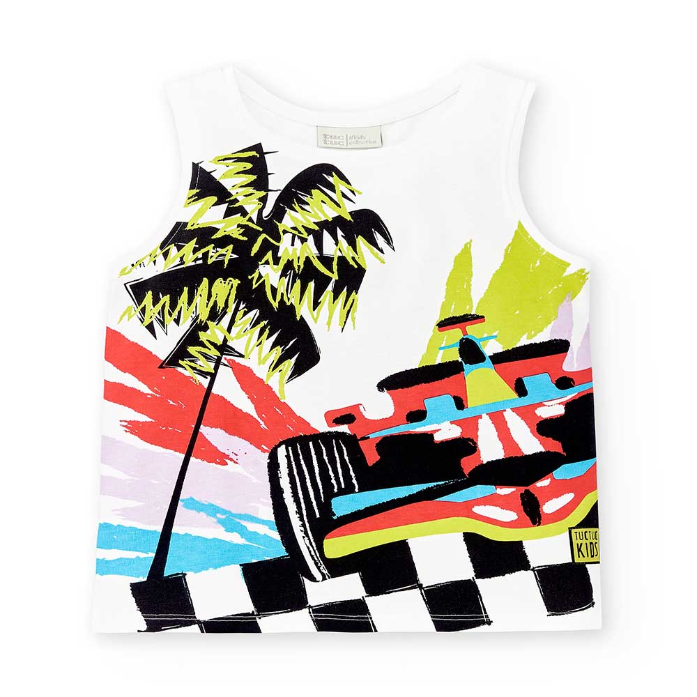  
Canotte de la Ligne Vêtements Enfant Tuc Tuc avec impression colorée sur le devant.
 
Compositi...