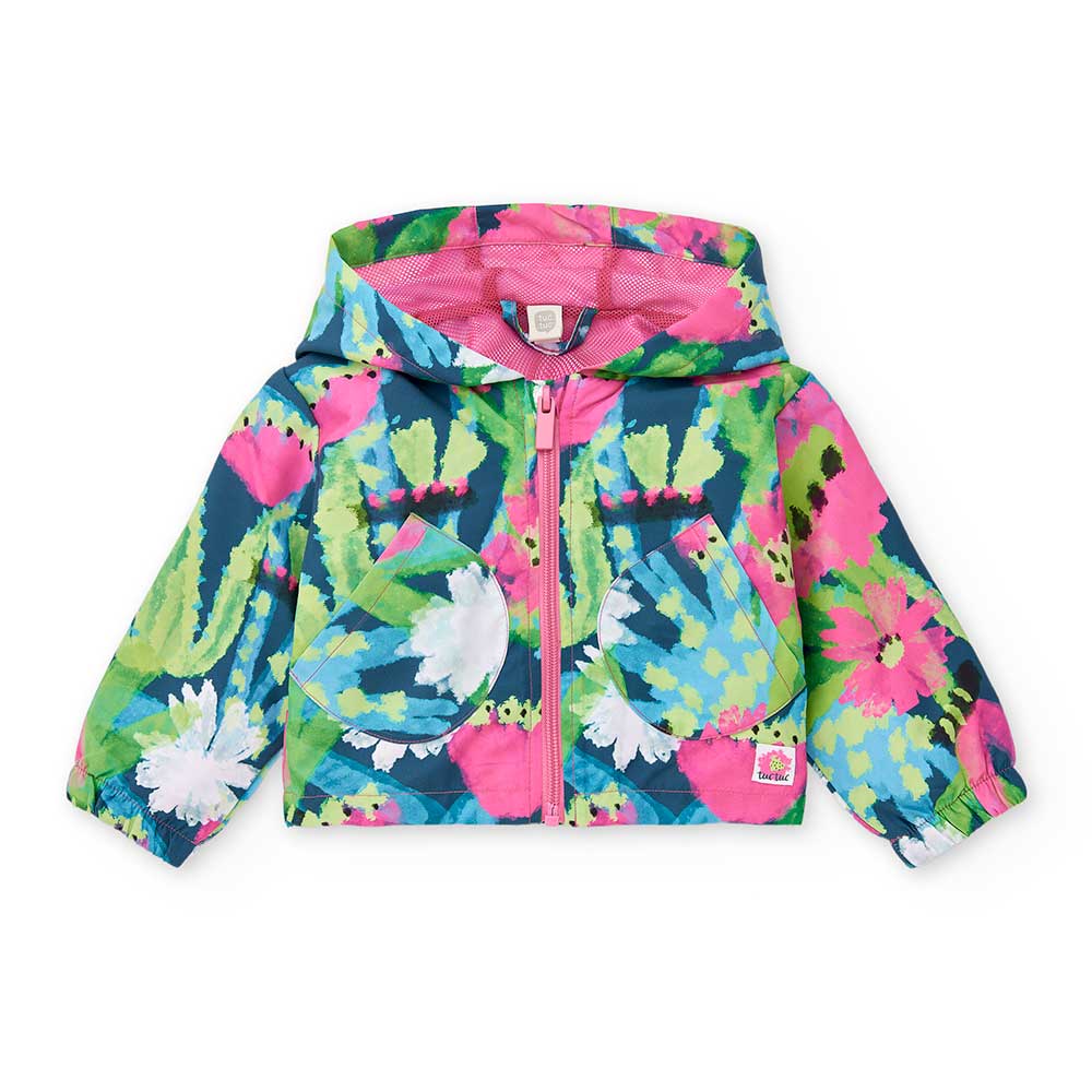 Windproof jacket from the Tuc Tuc girls' clothing line, with hood and pockets on the front. zip c...