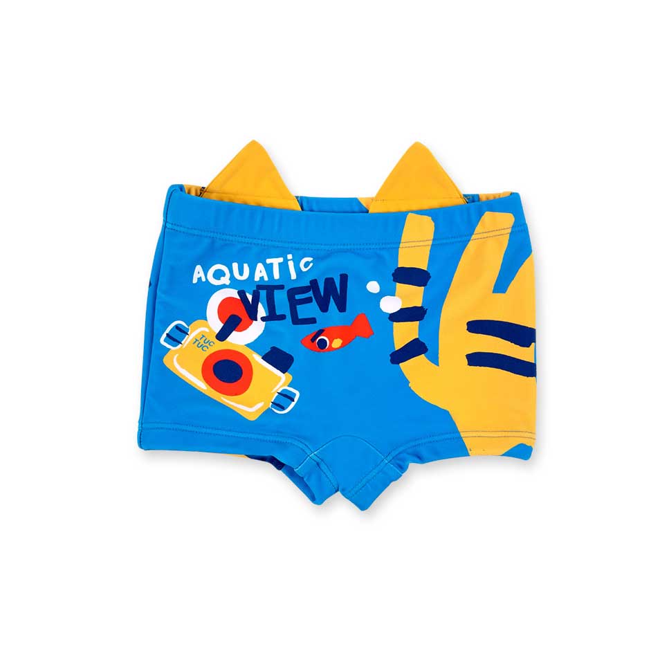 Boxer de bain de la Ligne Vêtements Enfant Tuc Tuc, avec motif multicolore et application de crêt...