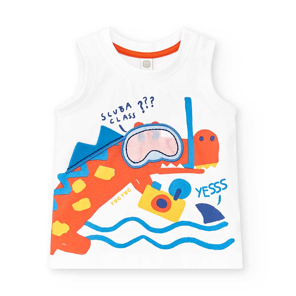 Tank top from the Tuc Tuc Children's Clothing Line, with a colorful print on the front and fabric...