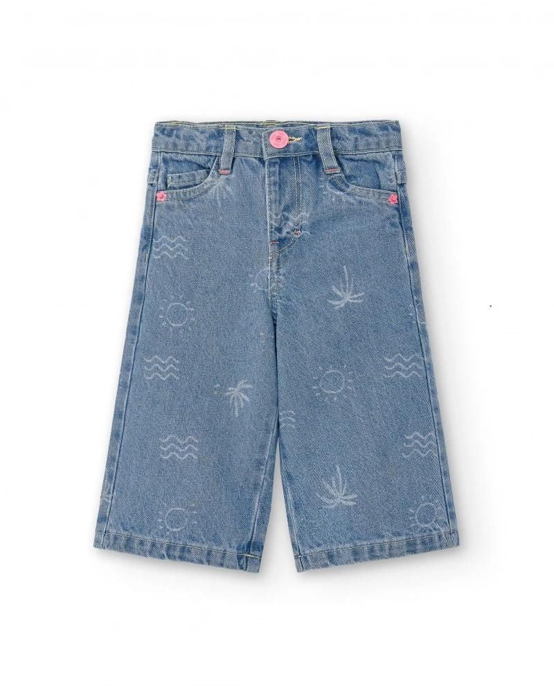 Pantalon jean palazzo de la Ligne Vêtements Fille Tuc Tuc, avec motif tropical intégral.
 
Compos...