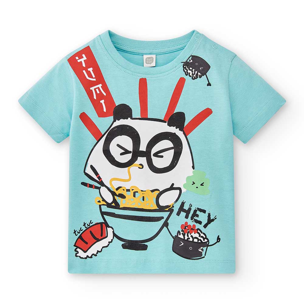 T-shirt de la Ligne Vêtements enfant Tuc Tuc, à manches courtes, avec impression colorée sur le d...