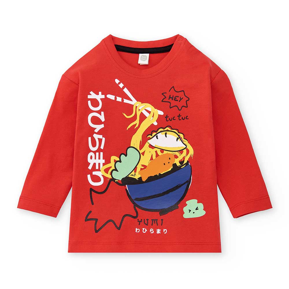 T-shirt à manches longues de la ligne Vêtements enfant Tuc Tuc, avec impression multicolore sur l...