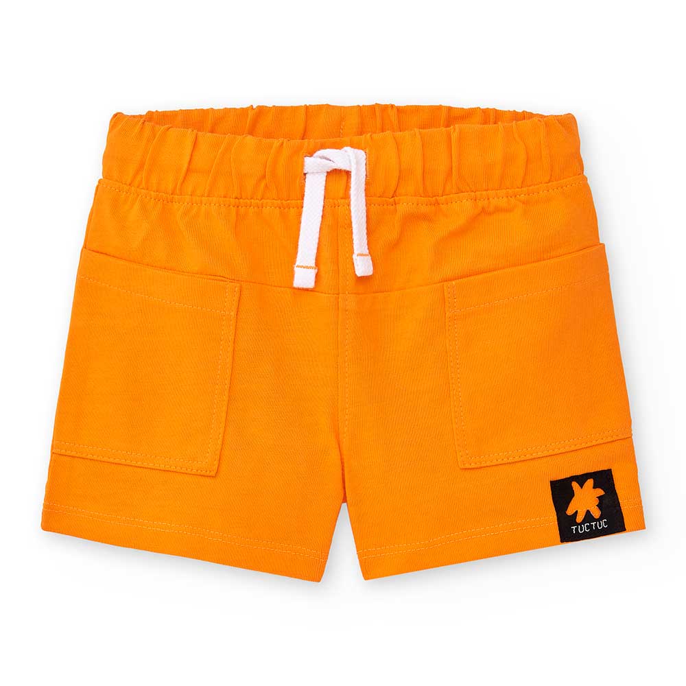Shorts from the Tuc Tuc Children's Clothing Line, with small front pockets. Elastic waistband wit...
