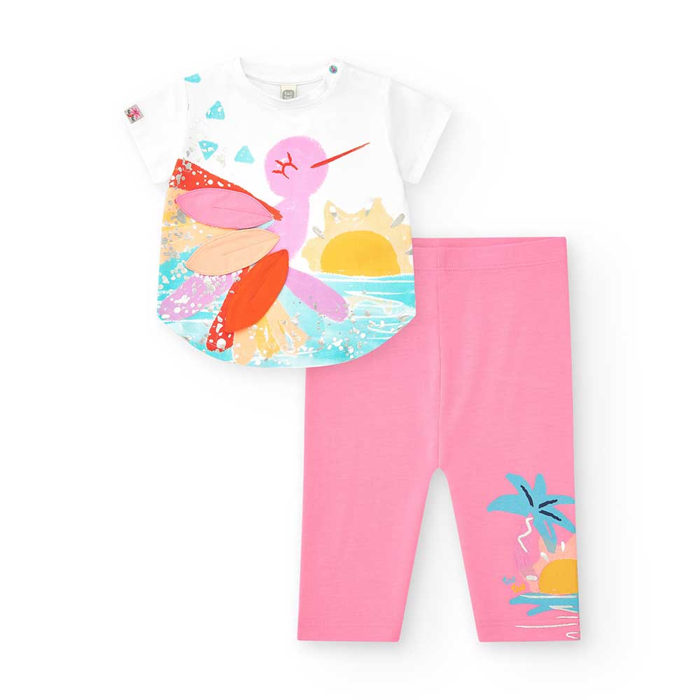 Ensemble deux pièces de la Ligne Vêtements Fille Tuc Tuc, avec des applications en tissu sur le t...