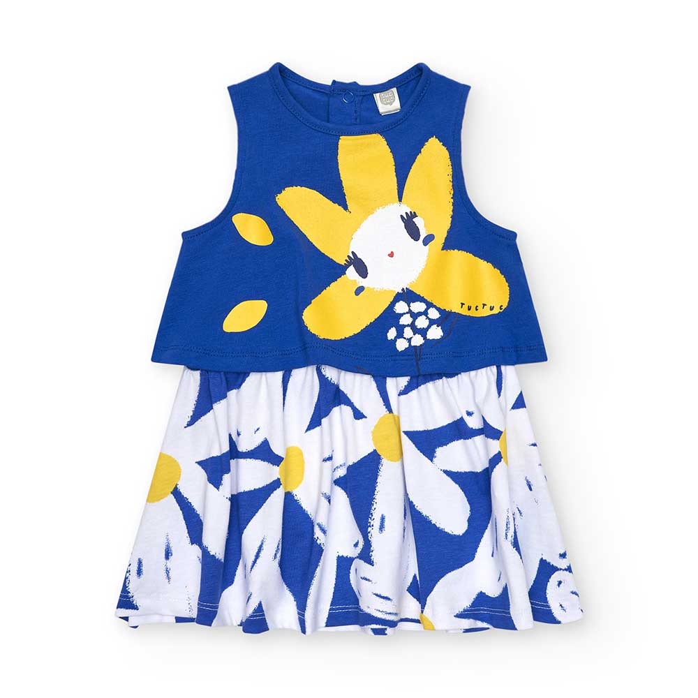 Robe de la ligne Vêtements Fille Tuc Tuc avec jupe ample à motif et partie supérieure unie avec i...