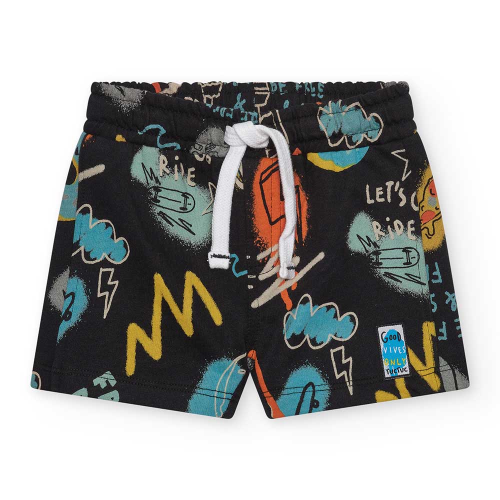 Bermuda de la Ligne Vêtements Enfant Tuc Tuc, en molleton avec cordons à la taille et motif multi...